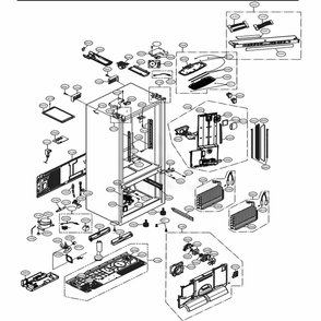 Case Parts Diagram and Parts List for 74302 ASWCSE0 LG Refrigerator