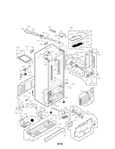 Case Parts Diagram and Parts List for LMX28988ST 00 LG Refrigerator