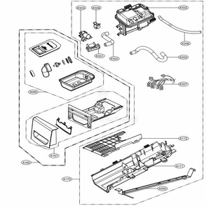 Panel Drawer Assembly And Guide Assembly Diagram and Parts List for DLEX4270V ASSEEUS LG Dryer