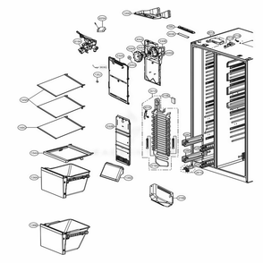 Freezer Compartment Diagram and Parts List for 51839 AWBCSE2 LG Refrigerator