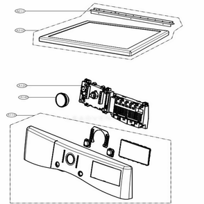 Control Panel And Plate Assembly Diagram and Parts List for 81463 ASTESEU LG Dryer