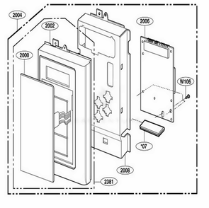 Part Location Diagram of 4781W1M307R LG CONTROLLER ASSEMBLY,KEYP