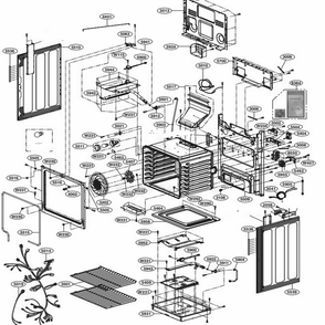 Cavity Parts Diagram and Parts List for LRG3194SW FWHELGA LG Range