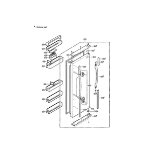 Refrigerator Door Diagram and Parts List for LRSPC2041T  LG Refrigerator