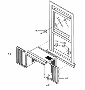 Instalation Diagram and Parts List for 58074053300  Kenmore Air Conditioner