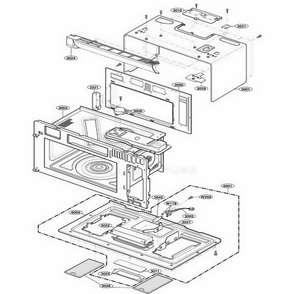 Oven Cavity Parts Diagram and Parts List for 86013 ASBESEA LG Range