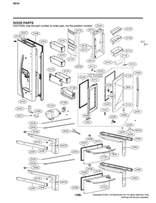 Door Parts Diagram and Parts List for GR-X28ANKXM ASBCNA4 LG Refrigerator