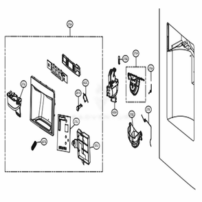 Dispenser Parts Diagram and Parts List for 74043 ASTCSE1 LG Refrigerator