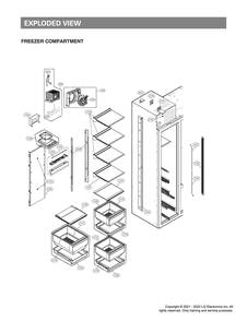 Freezer Compartment Diagram and Parts List for GR-L276GSMM ASTCNA1 LG Refrigerator