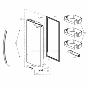 Door Parts 2 Diagram and Parts List for LRFXC2406D ASBCNA1 LG Refrigerator