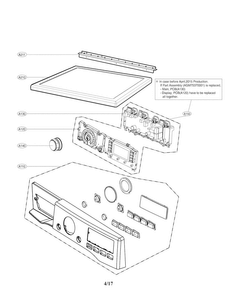 Control Panel Parts Diagram and Parts List for DLEX3370W  LG Dryer