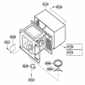 Oven Cavity Parts Diagram and Parts List for MA2120W CWHEGSE LG Wall Oven