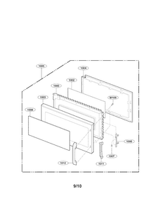 Door Parts Diagram and Parts List for LMV1925SBQ01  LG Microwave
