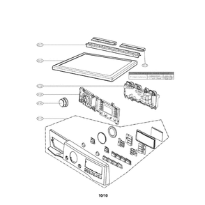 Control Panel Assembly Diagram and Parts List for DLGX3876W 00 LG Dryer