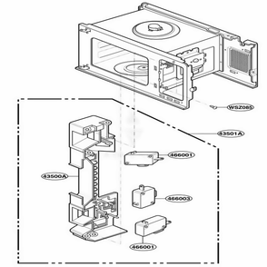 Latch Board Parts Diagram and Parts List for KCMS185JSS AS1EKAD LG Wall Oven