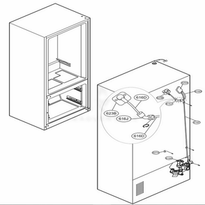 Valve And Water Tube Parts Diagram and Parts List for 71033 ASTCSE0 LG Refrigerator