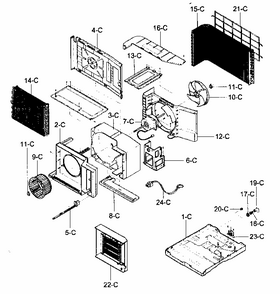Air Handling/cycle Parts Diagram and Parts List for 58072187300  Kenmore Air Conditioner