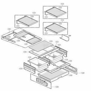 Refrigerator Parts Diagram and Parts List for 78723 AST3SEF LG Refrigerator