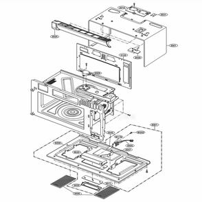 Oven Cavity Parts Diagram and Parts List for LSMC3086ST ASBESTD LG Microwave