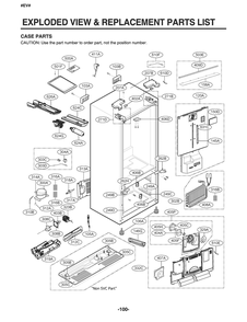 Case Parts Diagram and Parts List for GR-L28ANSXM ASTCNA8 LG Refrigerator
