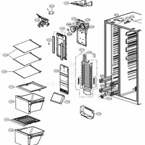 Freezer Compartment Diagram and Parts List for 51869 AWBCSE1 LG Refrigerator