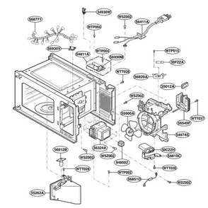Interior Parts Diagram and Parts List for JE1340WC AMWEGEU LG Range