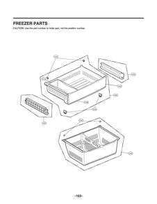 Freezer Parts Diagram and Parts List for GR-L268NSXH ASTCNA0 LG Refrigerator