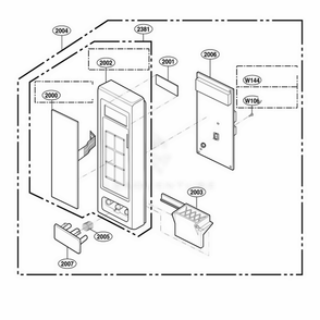 Controller Parts Diagram and Parts List for 65222 CWHESEA LG Range