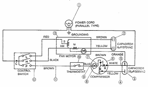 Circuit Diagram Diagram and Parts List for GA-071  LG Air Conditioner