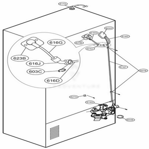 Valve And Water Tube Parts Diagram and Parts List for 73059 AWBCSE0 LG Refrigerator