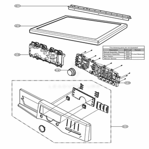 Control Panel And Plate Assembly Diagram and Parts List for 81382 ABWESEU LG Dryer