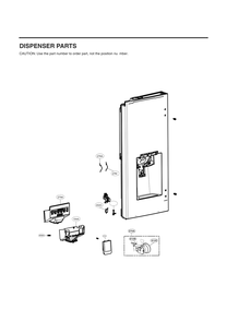 Dispenser Parts Diagram and Parts List for GC-L268NKSM ASBCNA0 LG Refrigerator