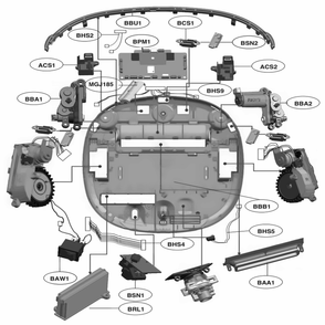 Base Assembly 1 Diagram and Parts List for VR65704LVM ABOELGA LG Canister Vacuum