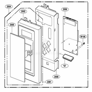 Controller Parts Diagram and Parts List for 80592 CWHESEA LG Wall Oven