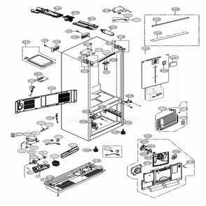 Case Parts Diagram and Parts List for LFXC22526S ASTCNA0 LG Refrigerator