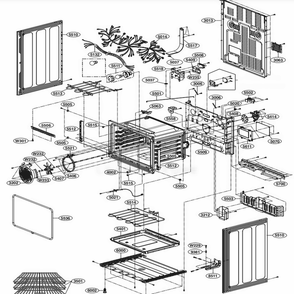 Lower Cavity Parts Diagram and Parts List for 96047 FBDLSEA LG Range