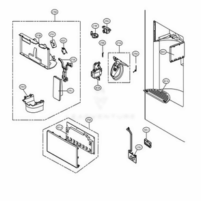 Dispenser Parts Diagram and Parts List for 71053 ASTCSE4 LG Refrigerator