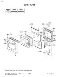 Door Parts Diagram and Parts List for LB3642SP AS6LSTD LG Range