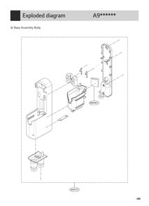 Base Assembly Body Diagram and Parts List for VS9713NBSWH BVWELGA LG Canister Vacuum