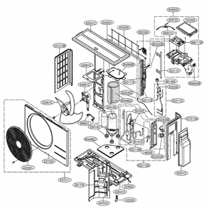 Outdoor Unit Diagram and Parts List for LSU091HSV3 AWHBEUS LG Air Conditioner
