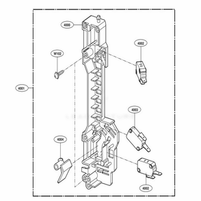 Latch Board Parts Diagram and Parts List for LMV1831SW CWHELGA LG Microwave