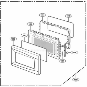 Door Parts Diagram and Parts List for 66312 CWHESEA LG Range