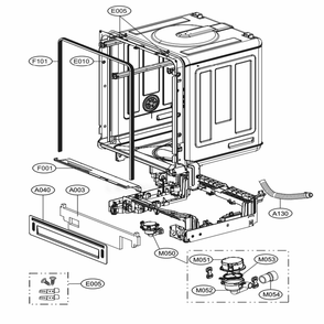 Main 1 Diagram and Parts List for LDF7774ST ASTEEUS LG Dishwasher