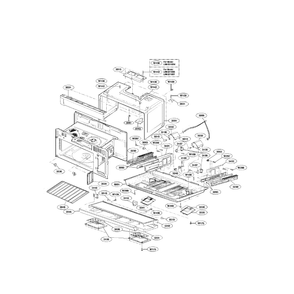 Oven Cavity Diagram and Parts List for LMH2016SB 00 LG Microwave Oven Combo