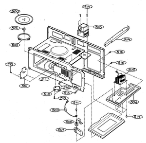 Interior Parts 1 Diagram and Parts List for MV-1526W  LG Microwave