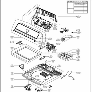 Cover Assembly Diagram and Parts List for LGWT7200CW ABWEEUS LG Washer Dryer Combo