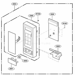 Part Location Diagram of 5020W3G102K LG BUTTON