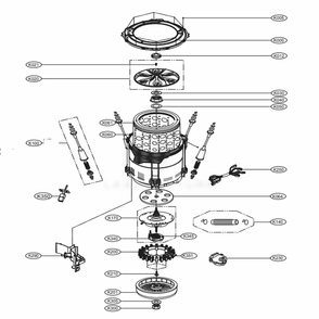 Tub Assembly Diagram and Parts List for WT4901CW ABWEEUS LG Washer
