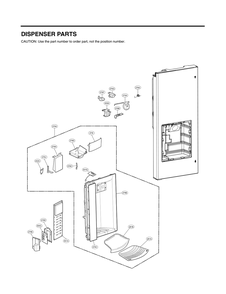 Dispenser Parts Diagram and Parts List for GC-L288NSRP ASTCNA1 LG Refrigerator