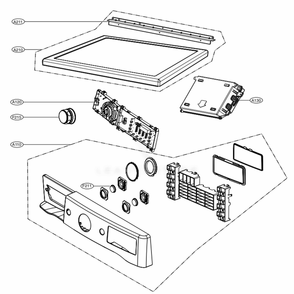 Control Panel And Plate Assembly Diagram and Parts List for DLGX8101W ABWEEUS LG Dryer